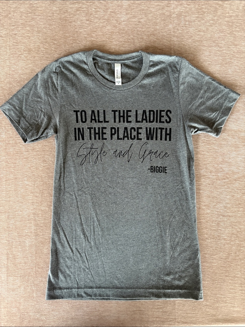 Biggie Big Poppa Notorious B.I.G. Women XS Gray Hip Hop Graphic Lyric Tee